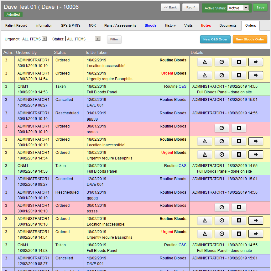 Blood test Ordering System